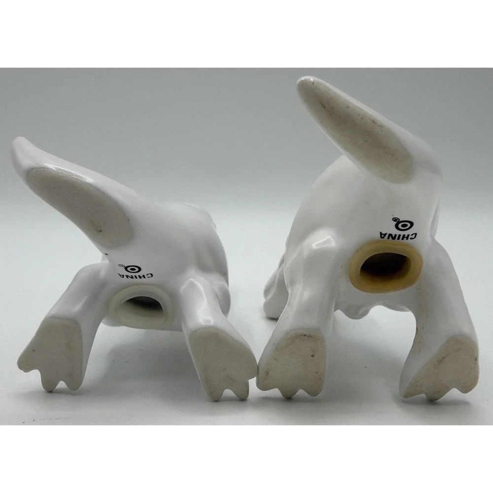 Target T-Rex Dinosaur White Ceramic Salt & Pepper Shakers Gold Bow Ties Retired.